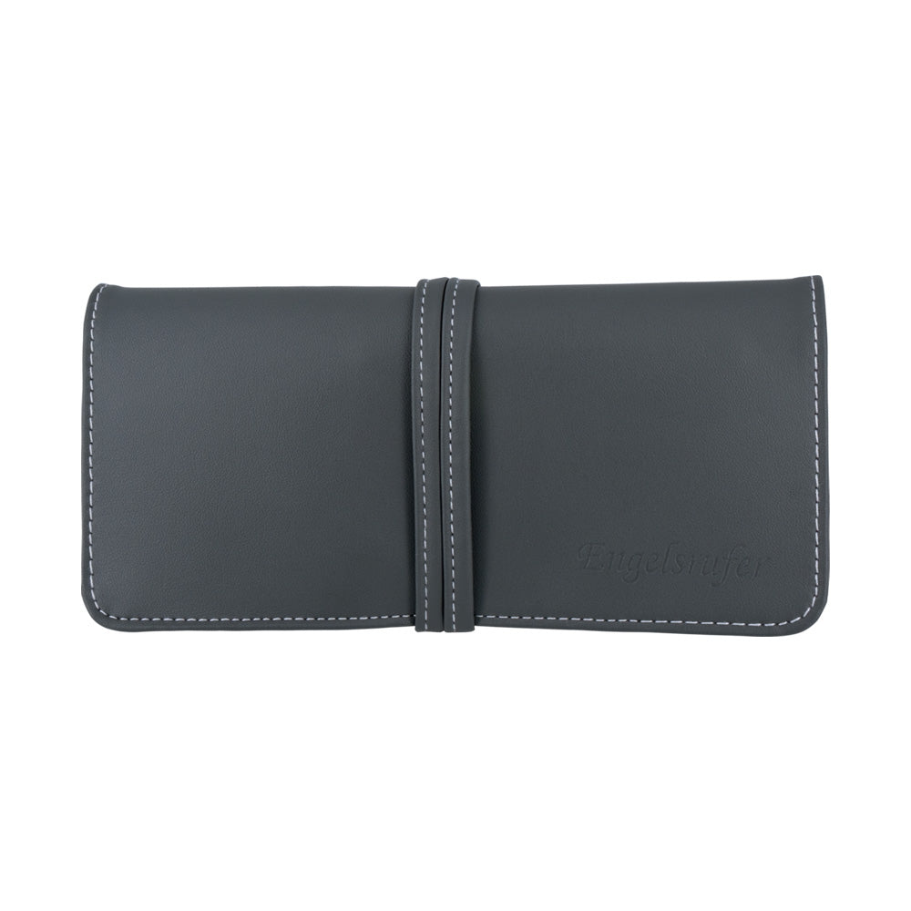 ENGELSRUFER FAUX LEATHER GREY JEWELLERY ROLL
