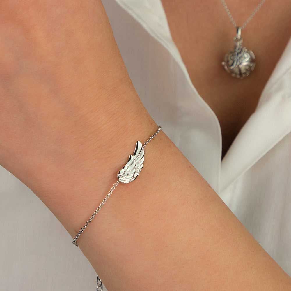 ENGELSRUFER SILVER ANGEL FEATHER WING BRACELET