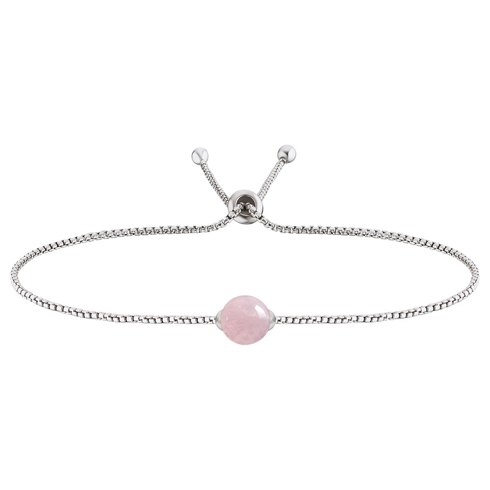 ENGELSRUFER SILVER ROSE QUARTZ LITTLE GEM BRACELET