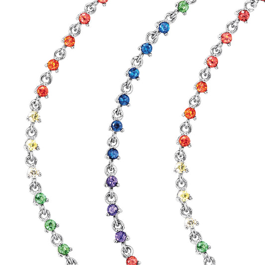 ENGELSRUFER SILVER LITTLE MOON RAINBOW CZ BRACELET