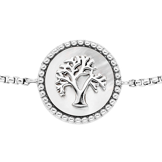 ENGELSRUFER SILVER TREE OF LIFE MOTHER OF PEARL BRACELET