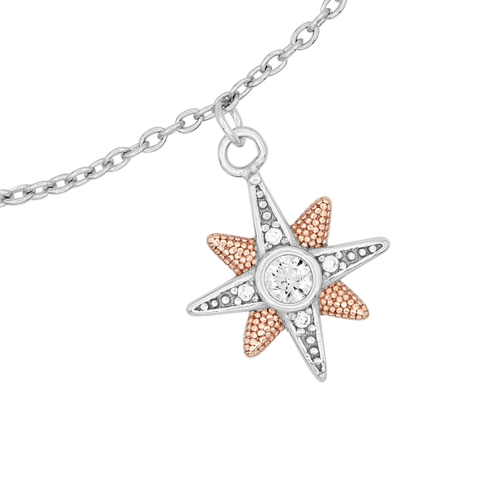 ENGELSRUFER SILVER TRI-COLOUR NEW STAR BRACELET