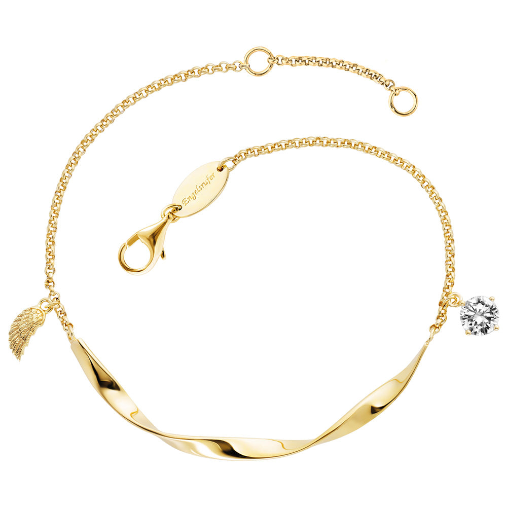 ENGELSRUFER GOLD TWIST WING CZ BRACELET