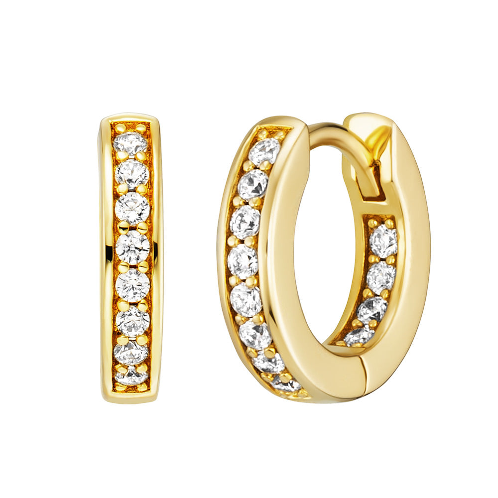 ENGELSRUFER GOLD EMMA 13MM HOOP CZ EARRINGS