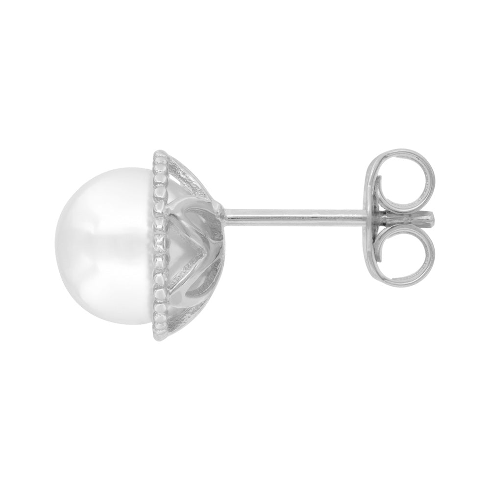 ENGELSRUFER GOLD GLORY PEARL STUD EARRINGS