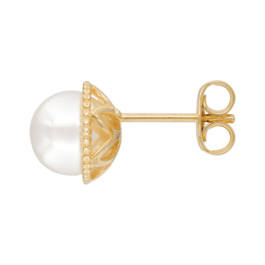 ENGELSRUFER GOLD GLORY PEARL STUD EARRINGS