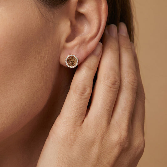 ENGELSRUFER GOLD FLOWER OF LIFE CZ EARRINGS