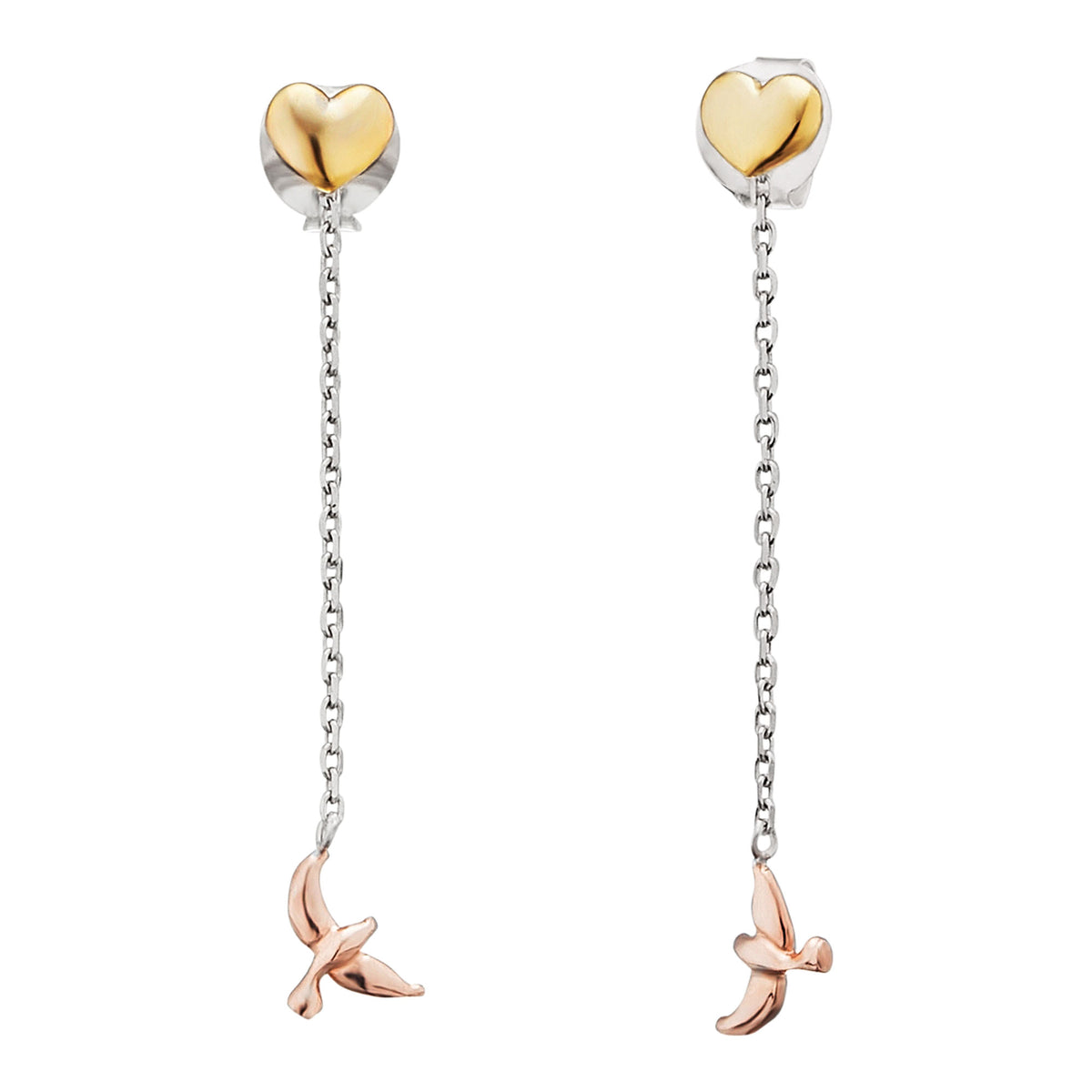 ENGELSRUFER TRICOLOUR TREE OF LIFE THREAD STUD EARRINGS