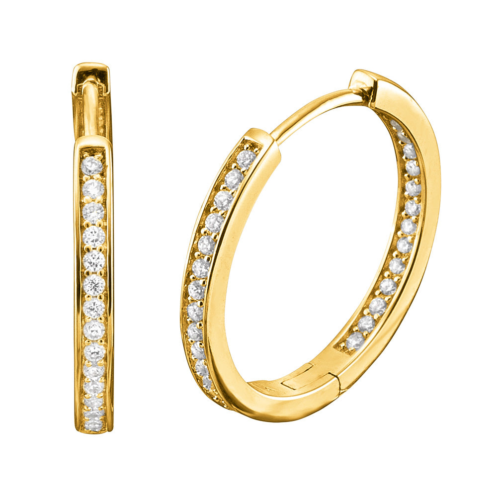 ENGELSRUFER GOLD LISA 24MM HOOP CZ EARRINGS