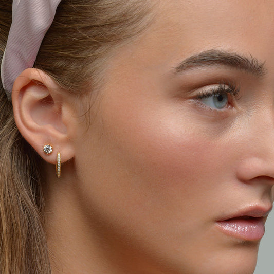 ENGELSRUFER GOLD LOLA 16MM HOOP CZ EARRINGS