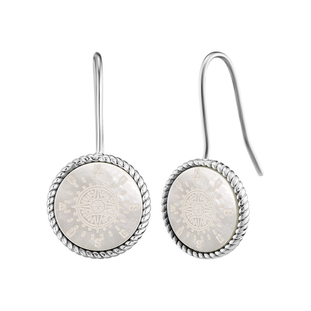 ENGELSRUFER WIND ROSE MOTHER OF PEARL EARRINGS