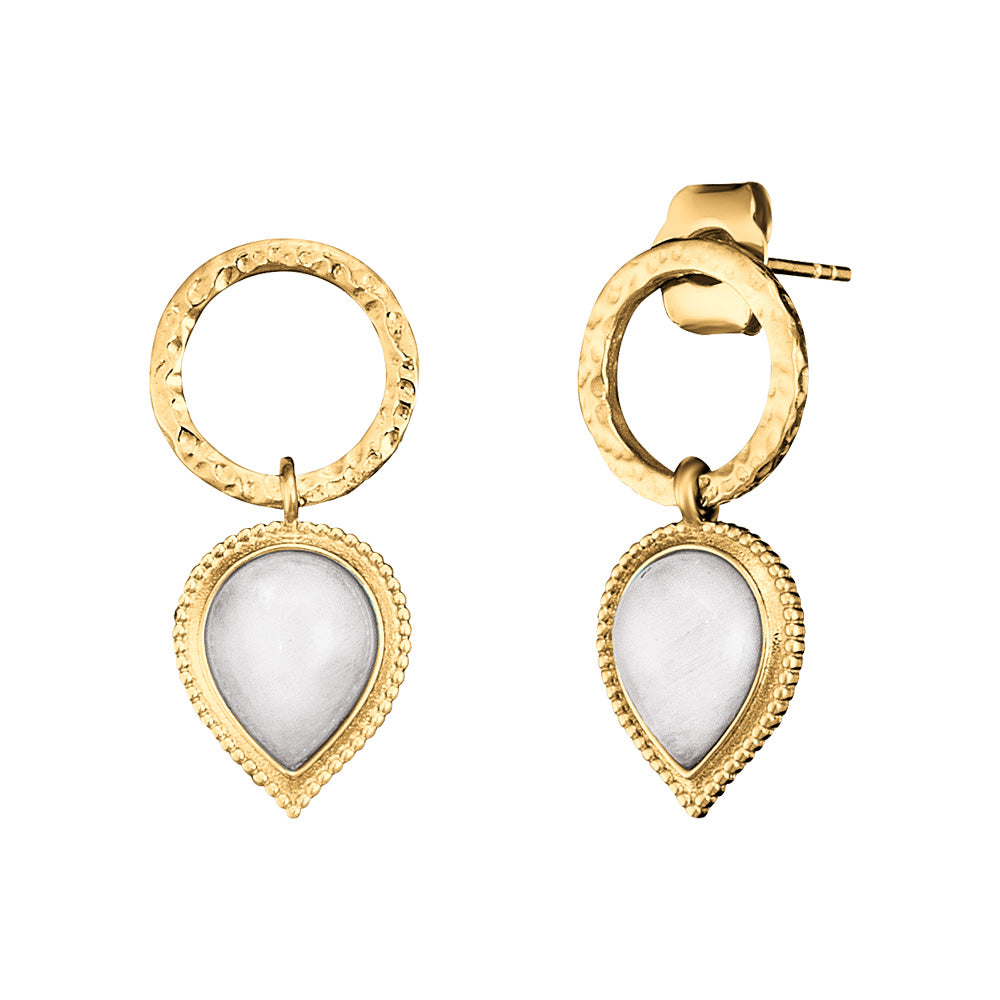 ENGELSRUFER GOLD MOONSTONE TEARDROP EARRINGS