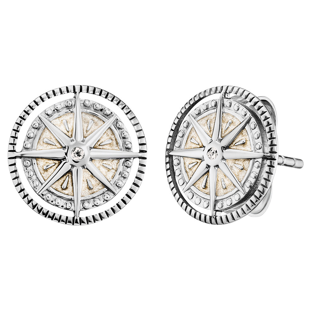 ENGELSRUFER WIND ROSE ENAMEL STUD EARRINGS