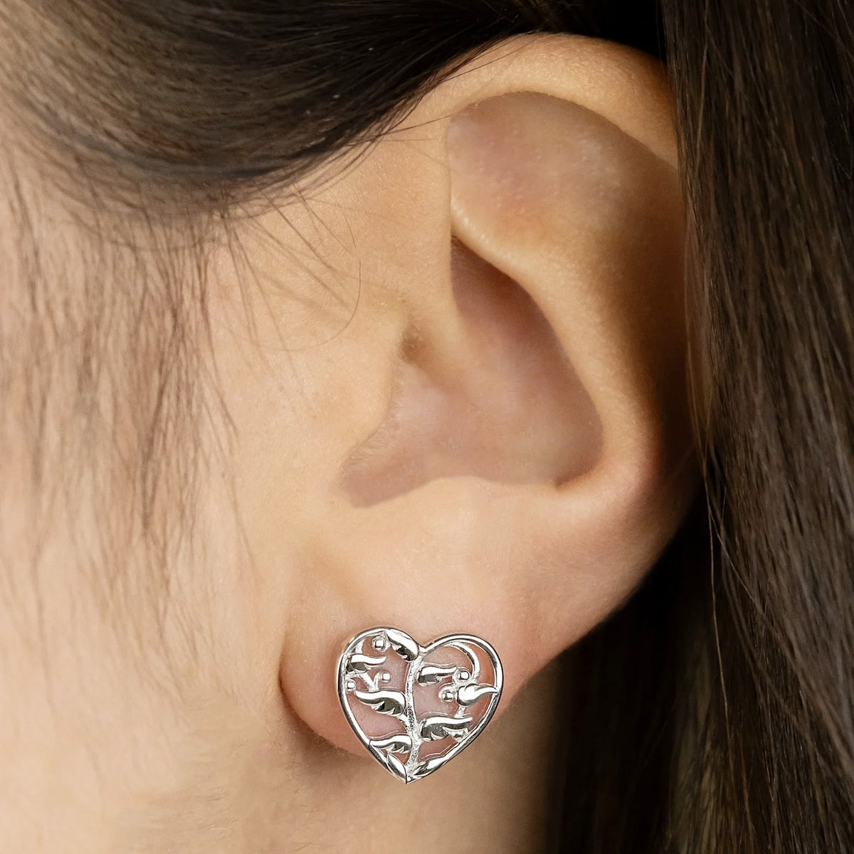 ENGELSRUFER SILVER ANGEL WING TREE OF LIFE EARRINGS