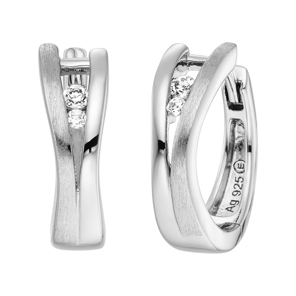 ENGELSRUFER SILVER XENA 16MM HOOP CZ EARRINGS