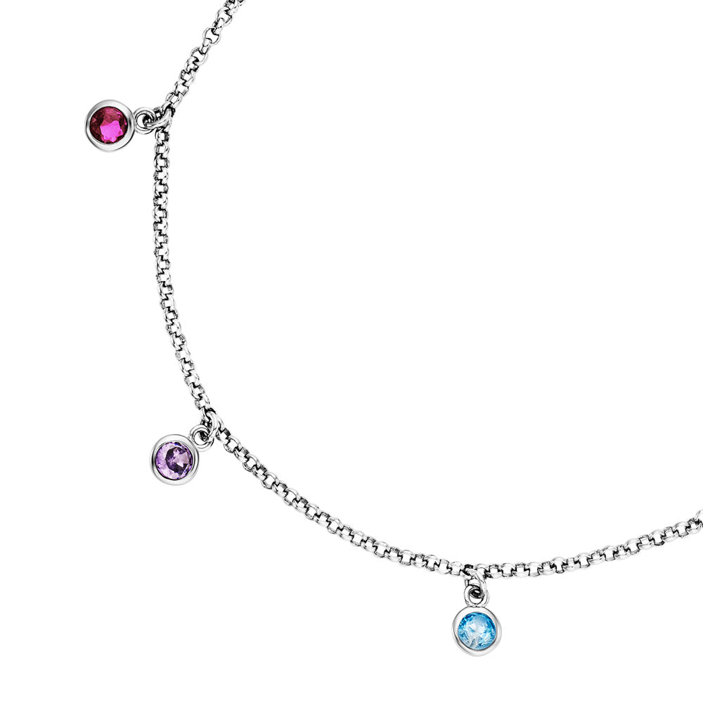 ENGELSRUFER LITTLE MOON RAINBOW SILVER ANKLET