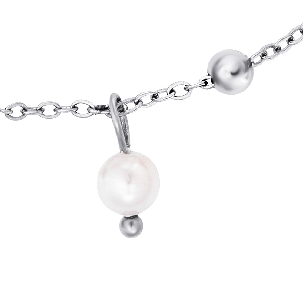 ENGELSRUFER STEEL LITTLE JOY PEARL ANKLET