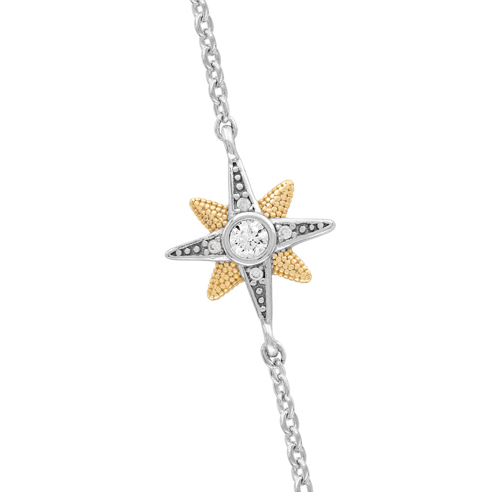ENGELSRUFER SILVER TRI-COLOUR NEW STAR NECKLACE