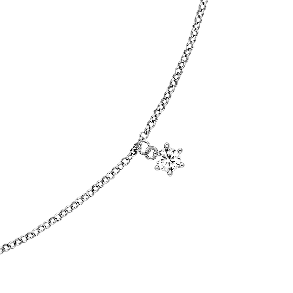 ENGELSRUFER SILVER FAITH LOVE HOPE PEARL SHINY CZ NECKLACE