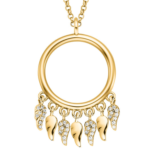 ENGELSRUFER FLYING WINGS CZ GOLD NECKLACE