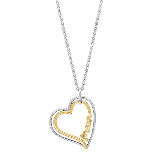 ENGELSRUFER SILVER GOLD FOREVER HEART NECKLACE