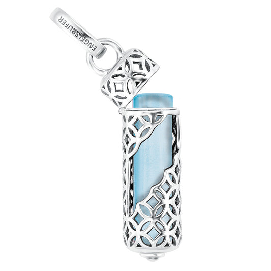 ENGELSRUFER SILVER BLUE AGATE POWERFUL STONE MEDIUM NECKLACE