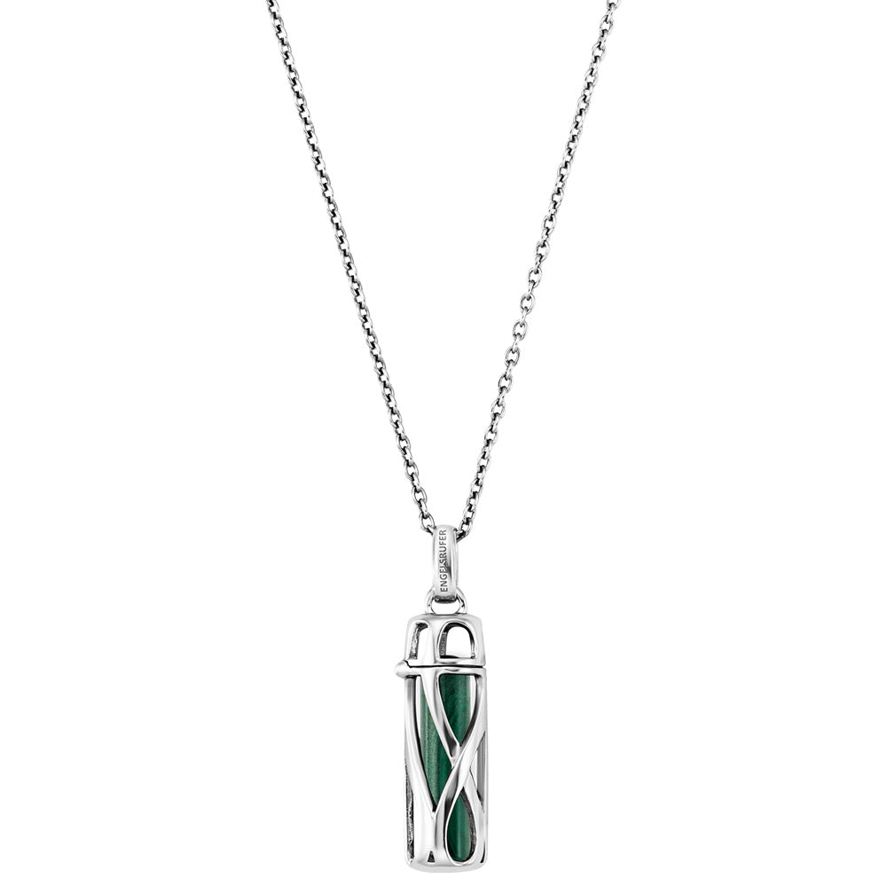ENGELSRUFER SILVER MALACHITE POWERFUL STONE SMALL NECKLACE