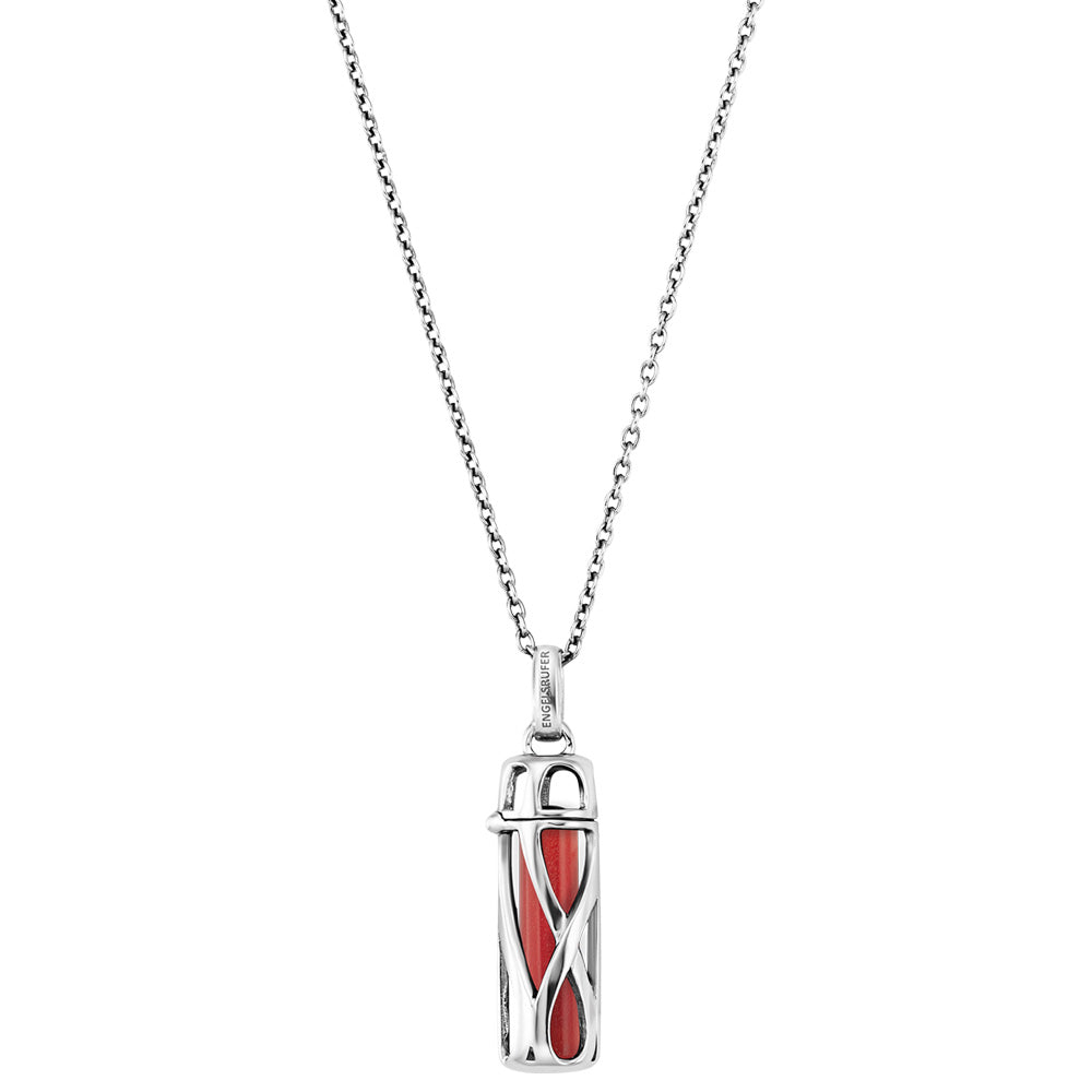 ENGELSRUFER SILVER RED JASPER POWERFUL STONE SMALL NECKLACE