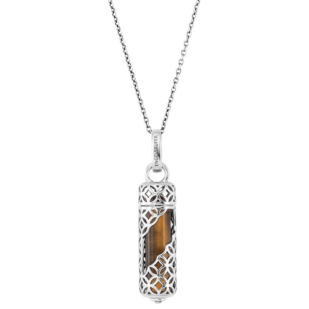 ENGELSRUFER SILVER TIGER EYE POWERFUL STONE MEDIUM NECKLACE