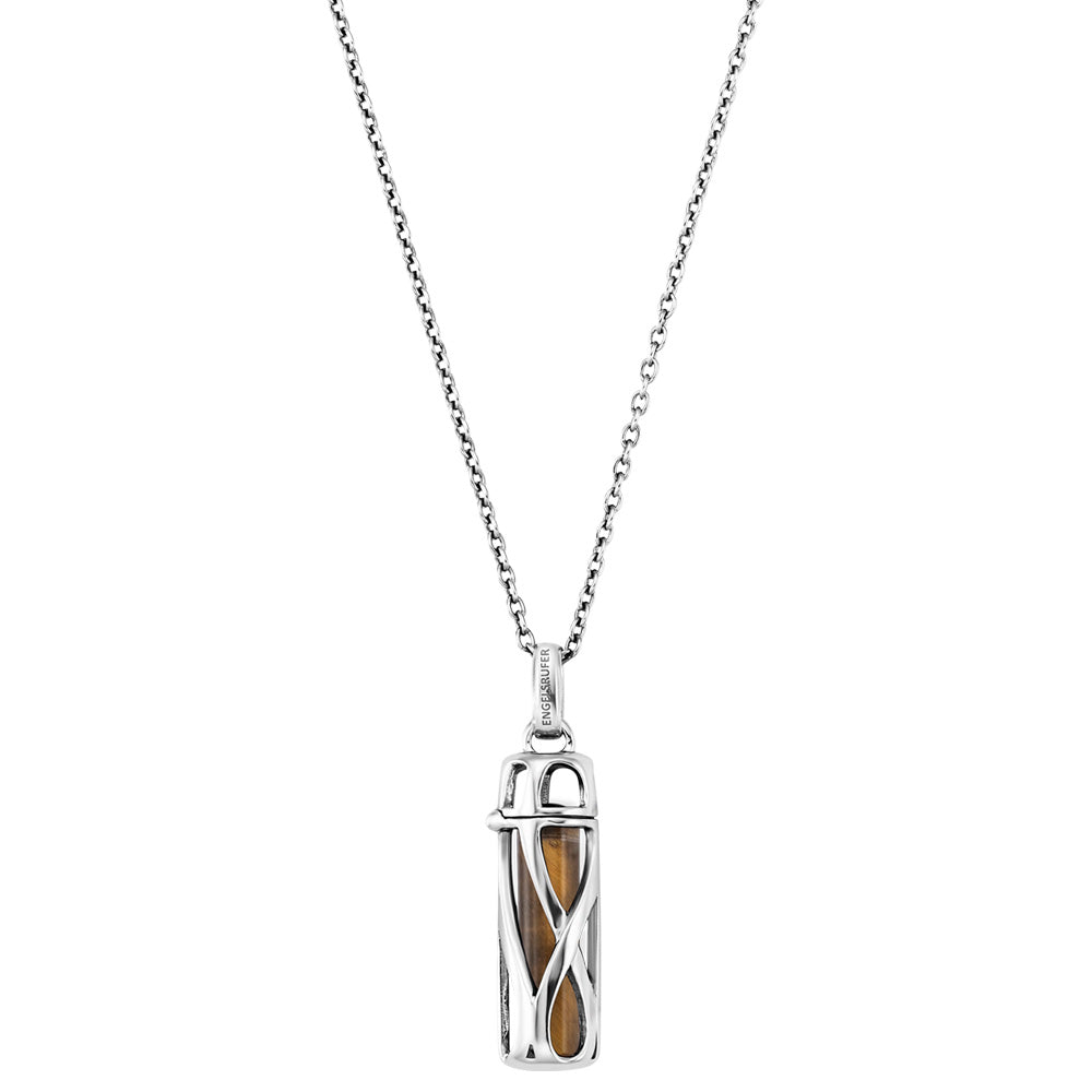 ENGELSRUFER SILVER TIGER EYE POWERFUL STONE SMALL NECKLACE