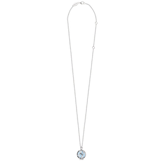 ENGELSRUFER SILVER BLUE AGATE POWERFUL STONE PARADISE NECKLACE
