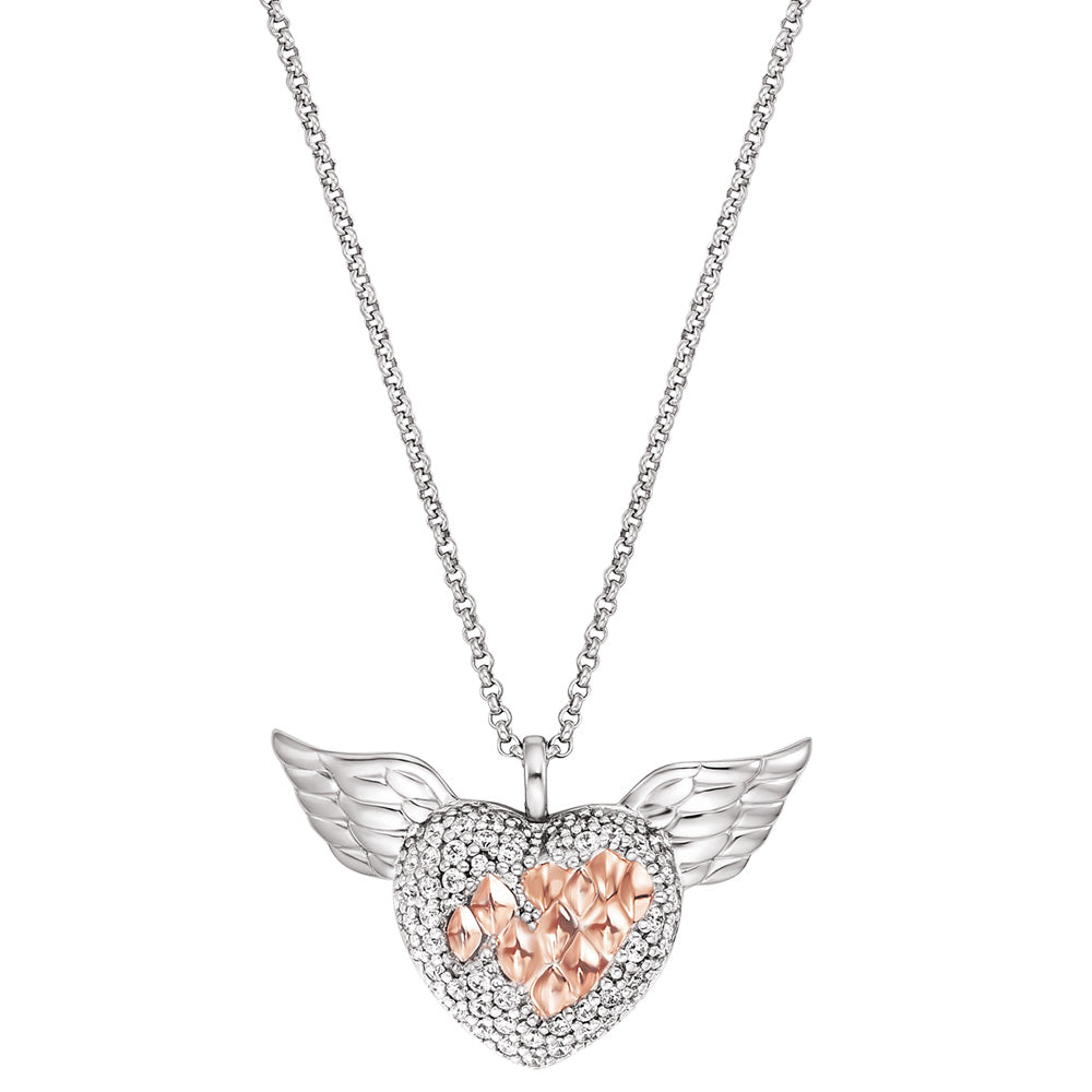 ENGELSRUFER SILVER HEART ANGEL WINGS NECKLACE