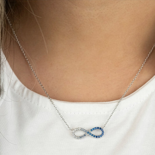 ENGELSRUFER SILVER OCEAN BLUE INFINITY CZ NECKLACE