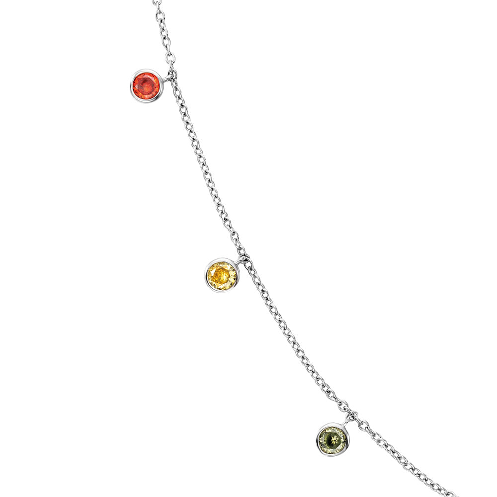 ENGELSRUFER SILVER LITTLE MOON RAINBOW CZ NECKLACE