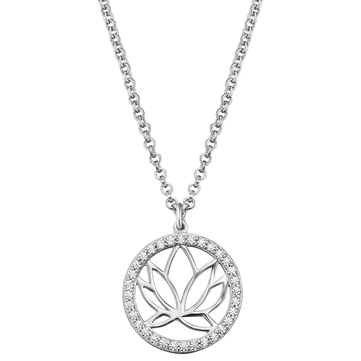 ENGELSRUFER SILVER LOTUS CZ NECKLACE