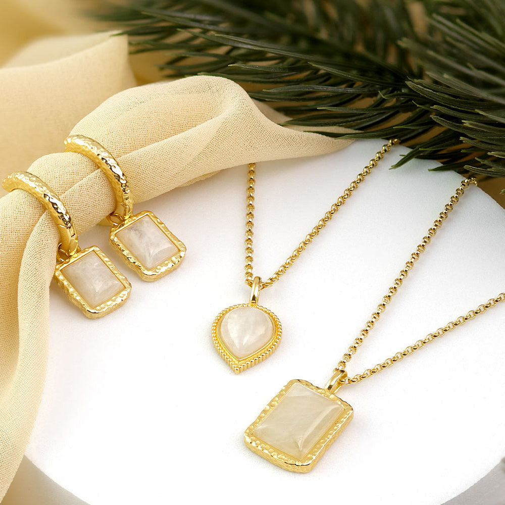 ENGELSRUFER GOLD MOONSTONE TEARDROP NECKLACE