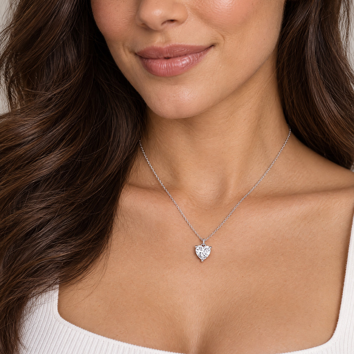 ENGELSRUFER SILVER HEART SOLITAIRE CZ NECKLACE