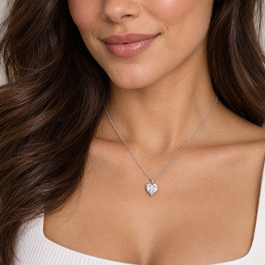 ENGELSRUFER SILVER HEART SOLITAIRE CZ NECKLACE
