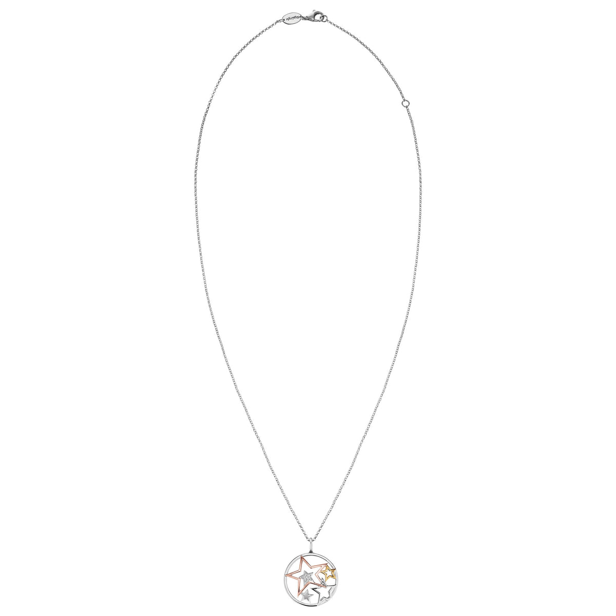 ENGELSRUFER SILVER TRICOLOUR STARS NECKLACE
