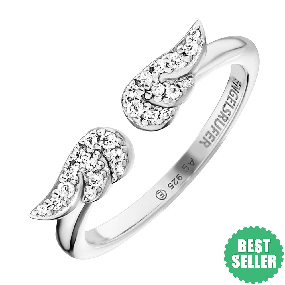ENGELSRUFER SILVER DOUBLE CZ WING RING