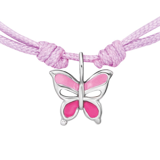 HERZENGEL SILVER BUTTERFLY ADJUSTABLE CORD BRACELET