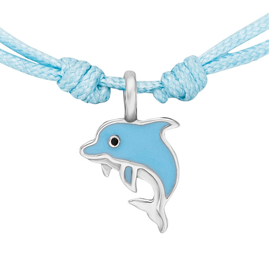 HERZENGEL SILVER DOLPHIN ADJUSTABLE CORD BRACELET