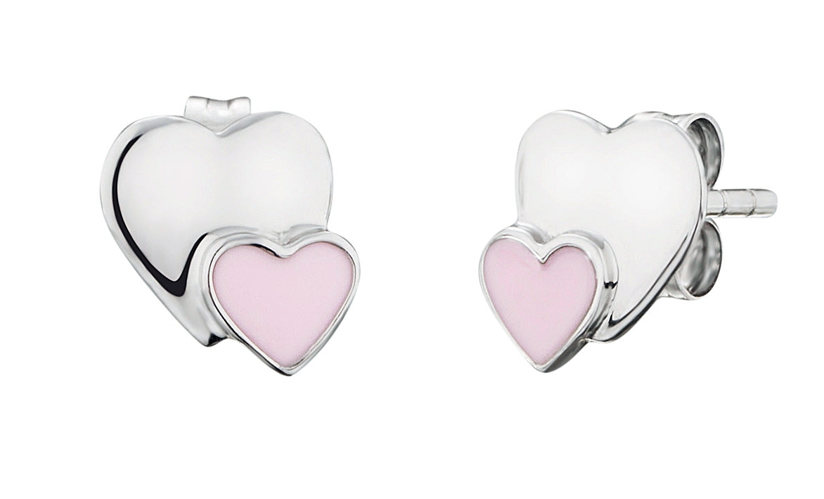HERZENGEL TWO HEARTS ENAMEL EARRINGS