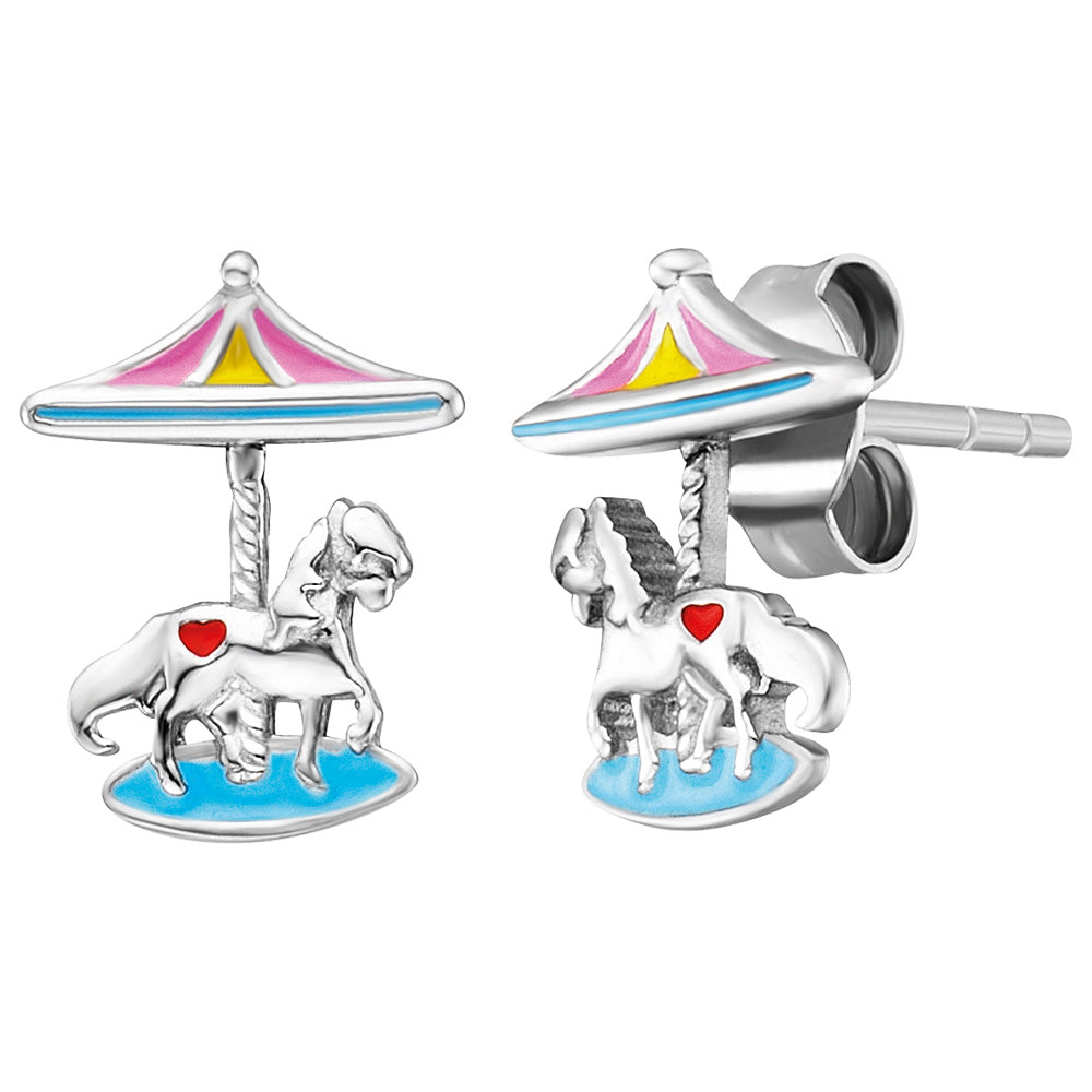 HERZENGEL CAROUSEL HORSE ENAMEL EARRINGS