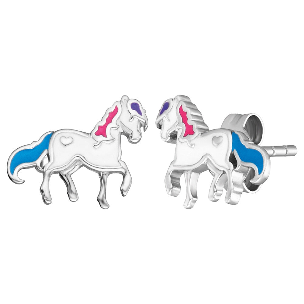HERZENGEL HORSE ENAMEL EARRINGS
