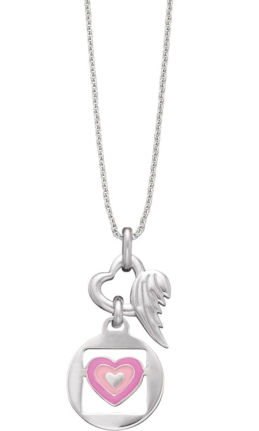 HERZENGEL PINK HEART & WINGHEART NECKLACE