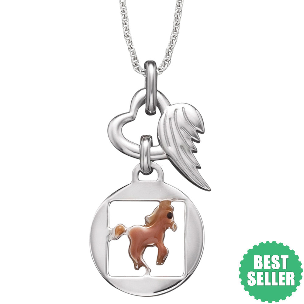 HERZENGEL HORSE HEART WING NECKLACE