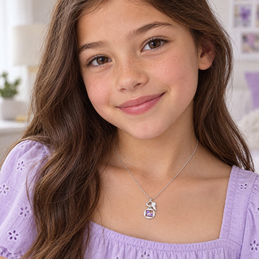 HERZENGEL PURPLE BUTTERFLY HEART WING NECKLACE