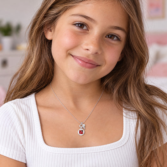 HERZENGEL RED LADYBUG HEART WING NECKLACE