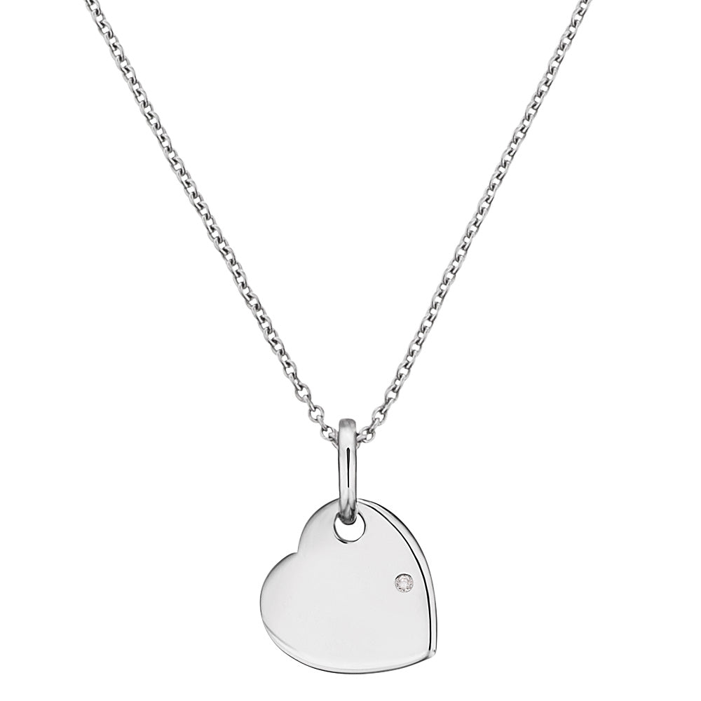 HERZENGEL HEART ENGRAVEABLE CZ NECKLACE